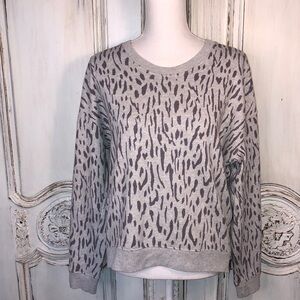 Rails Crew Neck Long Sleeve Animal Print Pop Over Sweat Shirt Size Medium